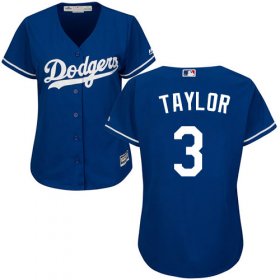 Wholesale Cheap Dodgers #3 Chris Taylor Blue Alternate Women\'s Stitched MLB Jersey