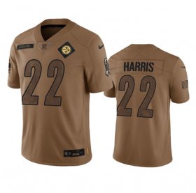 Wholesale Cheap Men\'s Pittsburgh Steelers #22 Najee Harris 2023 Brown Salute To Service Limited Football Stitched Jersey
