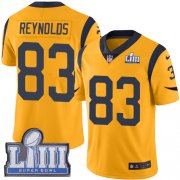 Wholesale Cheap Nike Rams #83 Josh Reynolds Gold Super Bowl LIII Bound Men's Stitched NFL Limited Rush Jersey