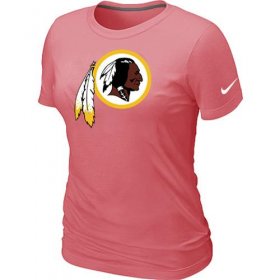 Wholesale Cheap Women\'s Nike Washington Redskins Pink Logo T-Shirt