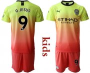 Wholesale Cheap Manchester City #9 G.Jesus Away Kid Soccer Club Jersey