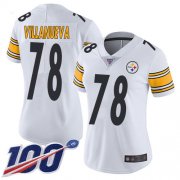 Wholesale Cheap Nike Steelers #78 Alejandro Villanueva White Women's Stitched NFL 100th Season Vapor Limited Jersey
