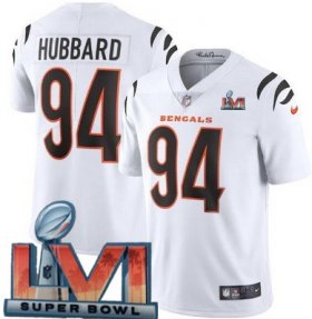 Wholesale Cheap Men\'s Cincinnati Bengals #94 Sam Hubbard Limited White 2022 Super Bowl LVI Bound Vapor Jersey