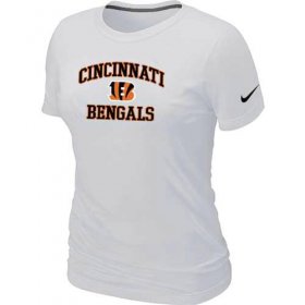 Wholesale Cheap Women\'s Nike Cincinnati Bengals Heart & Soul NFL T-Shirt White