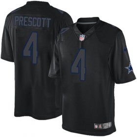Wholesale Cheap Nike Cowboys #4 Dak Prescott Black Men\'s Stitched NFL Impact Limited Jersey