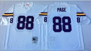 Wholesale Cheap Mitchell And Ness Vikings #88 Alan Page White Throwback Stitched NFL Jersey