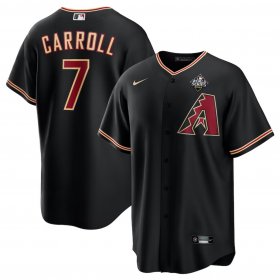 Men\'s Arizona Diamondbacks #7 Corbin Carroll Black 2023 World Series Cool Base Stitched Baseball Jersey