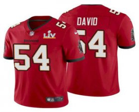 Wholesale Cheap Men\'s Tampa Bay Buccaneers #54 Lavonte David Red 2021 Super Bowl LV Limited Stitched NFL Jersey
