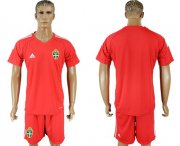 Wholesale Cheap Sweden Blank Red Goalkeeper Soccer Country Jersey