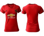 Wholesale Cheap Women's Manchester United Blank Red Home Soccer Club Jersey