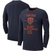 Wholesale Cheap Men's Chicago Bears Nike Navy 2019 Salute to Service Sideline Performance Long Sleeve Shirt