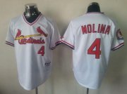 Wholesale Cheap Cardinals #4 Yadier Molina White 1982 Turn Back The Clock Stitched MLB Jersey
