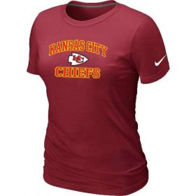 Wholesale Cheap Women\'s Nike Kansas City Chiefs Heart & Soul NFL T-Shirt Red
