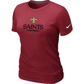 Wholesale Cheap Women\'s Nike New Orleans Saints Critical Victory NFL T-Shirt Red