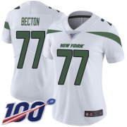Wholesale Cheap Nike Jets #77 Mekhi Becton White Women's Stitched NFL 100th Season Vapor Untouchable Limited Jersey