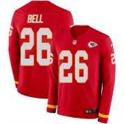Wholesale Cheap Nike Chiefs #26 Le'Veon Bell Red Team Color Men's Stitched NFL Limited Therma Long Sleeve Jersey