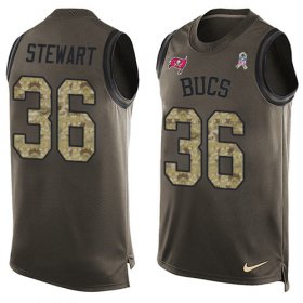 Wholesale Cheap Nike Buccaneers #36 M.J. Stewart Green Men\'s Stitched NFL Limited Salute To Service Tank Top Jersey