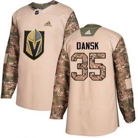 Wholesale Cheap Adidas Golden Knights #35 Oscar Dansk Camo Authentic 2017 Veterans Day Stitched Youth NHL Jersey