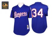 Wholesale Cheap Mitchell And Ness 1989 Rangers #34 Nolan Ryan Blue Throwback Stitched MLB Jersey