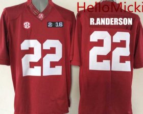 Wholesale Cheap Men\'s Alabama Crimson Tide #22 Ryan Anderson Red 2016 BCS patch College Football Nike Limited Jersey