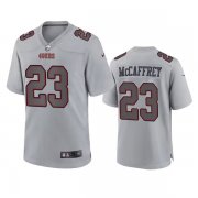 Wholesale Cheap Men's San Francisco 49ers #23 Christian McCaffrey Gray Atmosphere Fashion Stitched Game Jersey