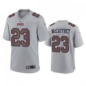Wholesale Cheap Men\'s San Francisco 49ers #23 Christian McCaffrey Gray Atmosphere Fashion Stitched Game Jersey