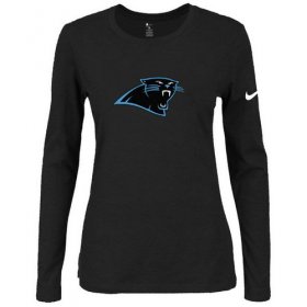 Wholesale Cheap Women\'s Nike Carolina Panthers Of The City Long Sleeve Tri-Blend NFL T-Shirt Black