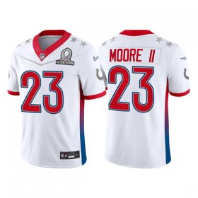 Wholesale Cheap Men\'s Indianapolis Colts #23 Kenny Moore II 2022 White AFC Pro Bowl Stitched Jersey