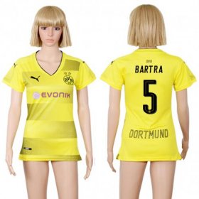 Wholesale Cheap Women\'s Dortmund #5 Bartra Home Soccer Club Jersey
