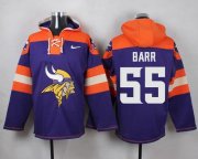 Wholesale Cheap Nike Vikings #55 Anthony Barr Purple Player Pullover NFL Hoodie