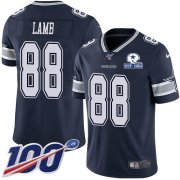 Wholesale Cheap Nike Cowboys #88 CeeDee Lamb Navy Blue Team Color Men's Stitched With Established In 1960 Patch NFL 100th Season Vapor Untouchable Limited Jersey