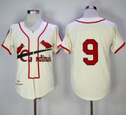 Wholesale Cheap Mitchell And Ness 1946 Cardinals #9 Enos Slaughter Cream Throwback Stitched MLB Jersey