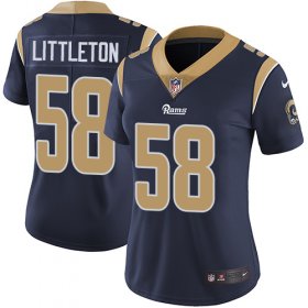 Wholesale Cheap Nike Rams #58 Cory Littleton Navy Blue Team Color Women\'s Stitched NFL Vapor Untouchable Limited Jersey