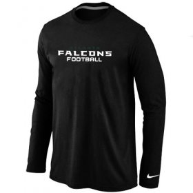 Wholesale Cheap Nike Atlanta Falcons Authentic Font Long Sleeve T-Shirt Black