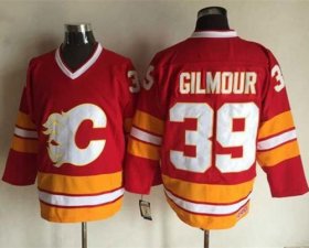 Wholesale Cheap Flames #39 Doug Gilmour Red CCM Throwback Stitched NHL Jersey