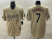 Cheap Men's Arizona Diamondbacks #7 Corbin Carroll Number 2021 Gold City Connect Cool Base Stitched Jerseys