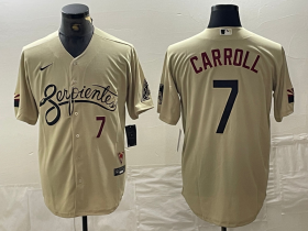 Cheap Men\'s Arizona Diamondbacks #7 Corbin Carroll Number 2021 Gold City Connect Cool Base Stitched Jerseys
