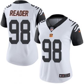 Wholesale Cheap Nike Bengals #98 D.J. Reader White Women\'s Stitched NFL Limited Rush Jersey