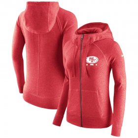 Wholesale Cheap San Francisco 49ers Nike Women\'s Gym Vintage Full-Zip Hoodie Scarlet