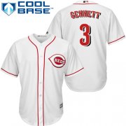 Wholesale Cheap Reds #3 Scooter Gennett White Cool Base Stitched Youth MLB Jersey