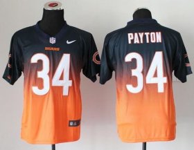 Wholesale Cheap Nike Bears #34 Walter Payton Navy Blue/Orange Men\'s Stitched NFL Elite Fadeaway Fashion Jersey