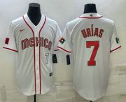 Cheap Men's Mexico Baseball #7 Julio Urias Number 2023 White World Baseball Classic Stitched Jerseys