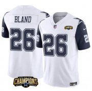 Cheap Men's Dallas Cowboys #26 DaRon Bland White Navy 2023 F.U.S.E. NFC East Champions Patch Football Stitched Jersey