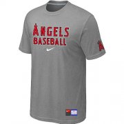 Wholesale Cheap Los Angeles Angels Nike Short Sleeve Practice MLB T-Shirt Light Grey