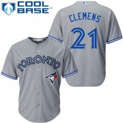 Wholesale Cheap Blue Jays #21 Roger Clemens Grey Cool Base Stitched Youth MLB Jersey