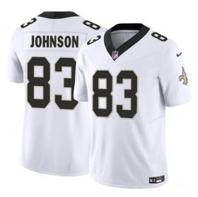 Men\'s New Orleans Saints #83 Juwan Johnson White 2023 F.U.S.E. Vapor Untouchable Limited Football Stitched Jersey
