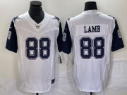 Wholesale Cheap Men's Dallas Cowboys #88 CeeDee Lamb White FUSE Vapor Thanksgiving Limited Stitched Jersey
