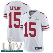 Wholesale Cheap Nike 49ers #15 Trent Taylor White Super Bowl LIV 2020 Men's Stitched NFL Vapor Untouchable Limited Jersey