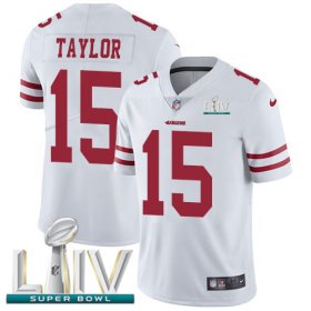 Wholesale Cheap Nike 49ers #15 Trent Taylor White Super Bowl LIV 2020 Men\'s Stitched NFL Vapor Untouchable Limited Jersey