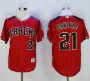 Wholesale Cheap Diamondbacks #21 Zack Greinke Red/Brick New Cool Base Stitched MLB Jersey